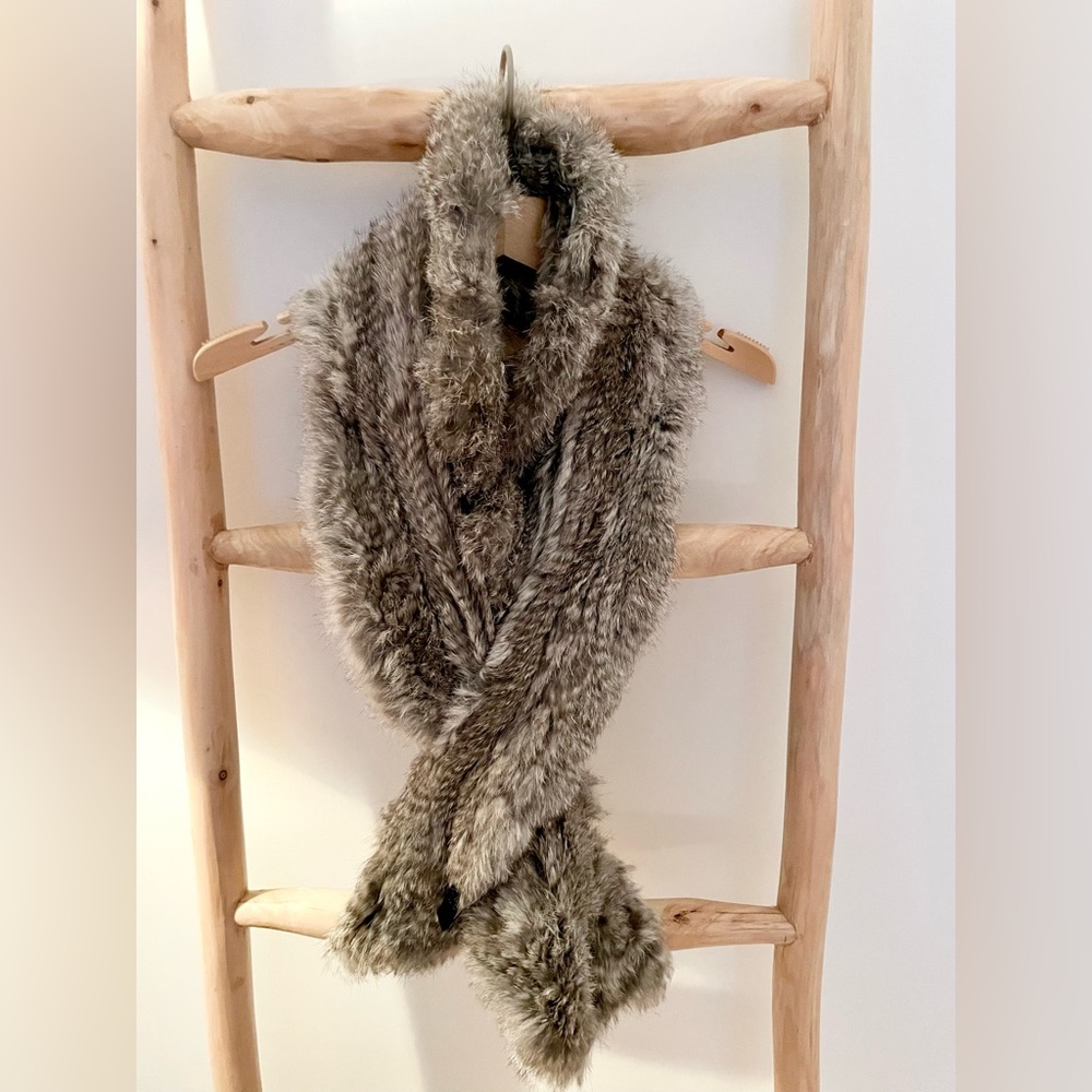 SURELL  100% Rabbit Fur-Dyed Shawl